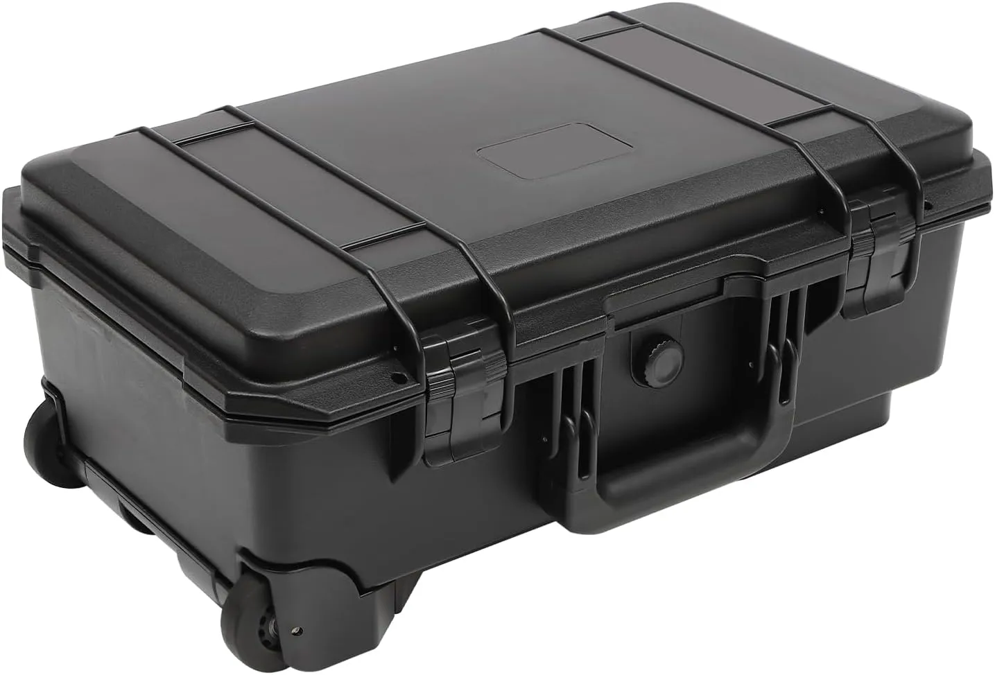 22" Protective Camera Case Waterproof Shockproof with Wheels, IP67 Rolling Hard Case w/Customizable Foam for DSLR Equipment Tools Travel, Black
