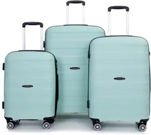 3-Piece Hardshell Luggage Set (20"/24"/28") - Lightweight PP Suitcases with Lock & 360 Spinner Wheels - Expandable Carry-On & Checked Luggage (Light Green   Polypropylene)