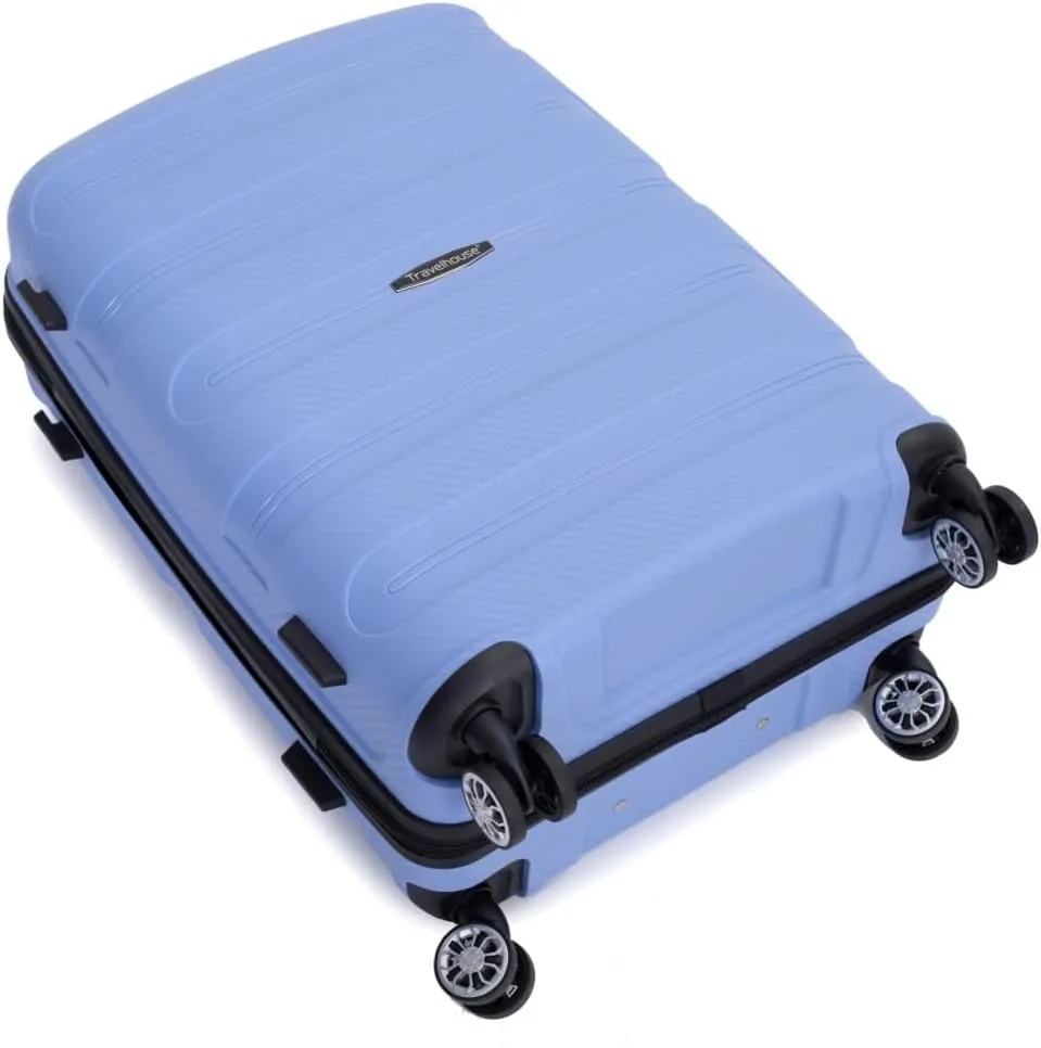 3-Piece Hardshell Luggage Set (20"/24"/28") - Lightweight PP Suitcases with Lock & 360 Spinner Wheels - Expandable Carry-On & Checked Luggage (Purplish Blue   Polypropylene)