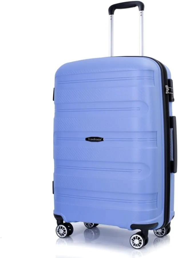 3-Piece Hardshell Luggage Set (20"/24"/28") - Lightweight PP Suitcases with Lock & 360 Spinner Wheels - Expandable Carry-On & Checked Luggage (Purplish Blue   Polypropylene)