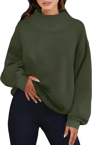 ANRABESS Womens Oversized Sweatshirts Turtleneck Pullover Long Sleeve Hoodies Tops 2024 Fall Fashion Preppy Outfits