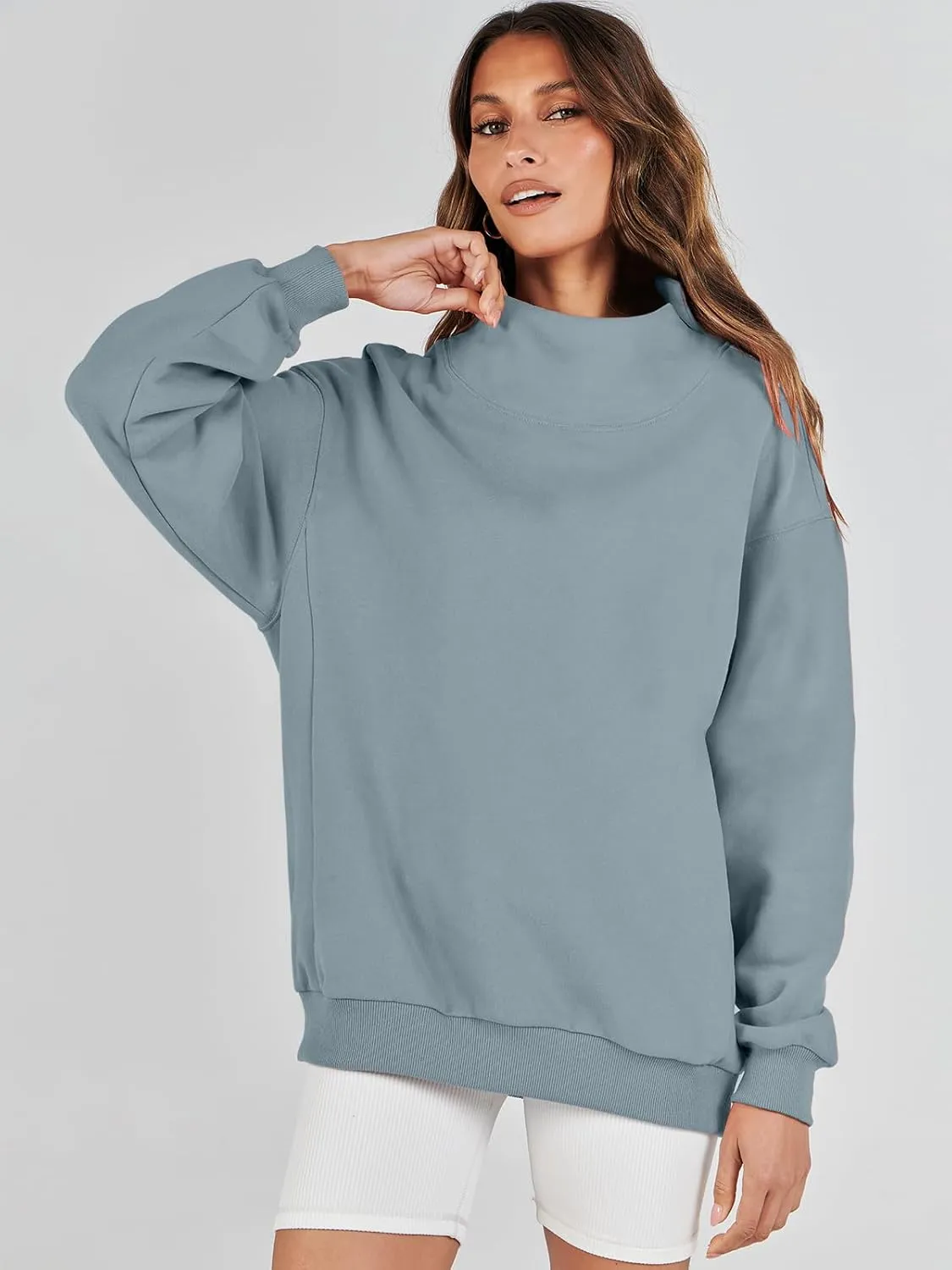 ANRABESS Womens Oversized Sweatshirts Turtleneck Pullover Long Sleeve Hoodies Tops 2024 Fall Fashion Preppy Outfits