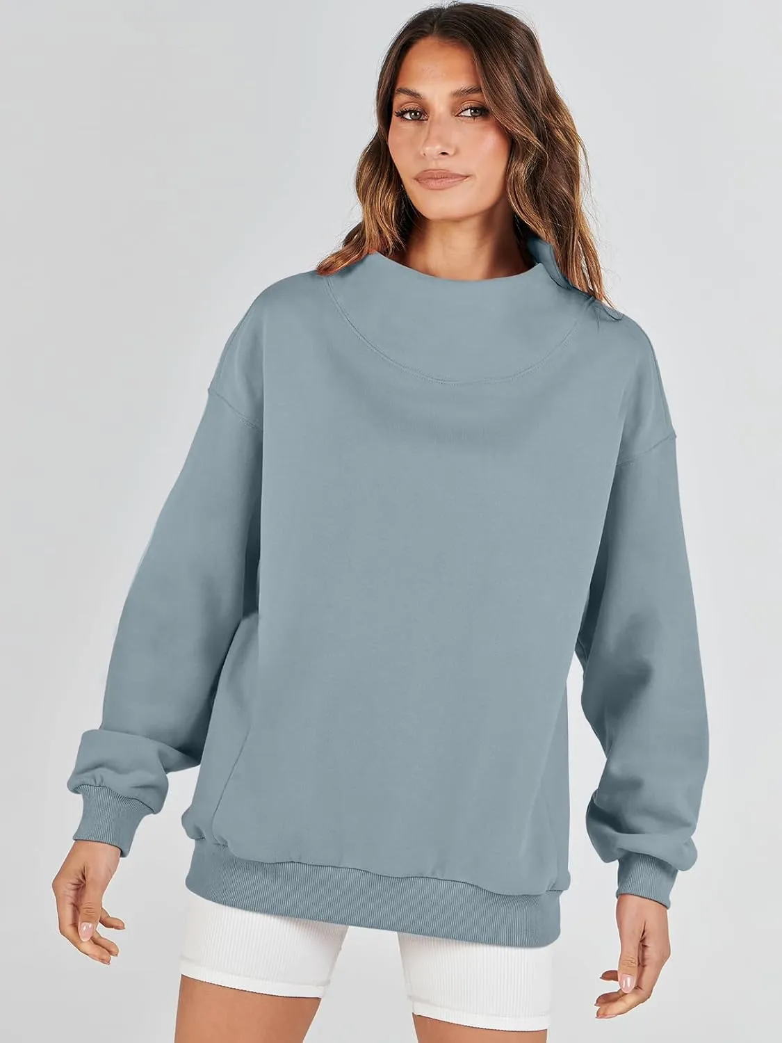 ANRABESS Womens Oversized Sweatshirts Turtleneck Pullover Long Sleeve Hoodies Tops 2024 Fall Fashion Preppy Outfits