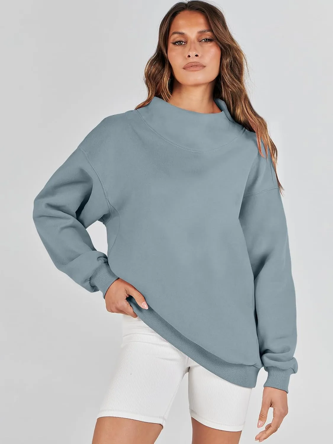 ANRABESS Womens Oversized Sweatshirts Turtleneck Pullover Long Sleeve Hoodies Tops 2024 Fall Fashion Preppy Outfits