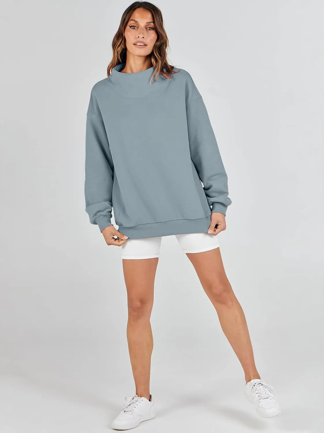 ANRABESS Womens Oversized Sweatshirts Turtleneck Pullover Long Sleeve Hoodies Tops 2024 Fall Fashion Preppy Outfits