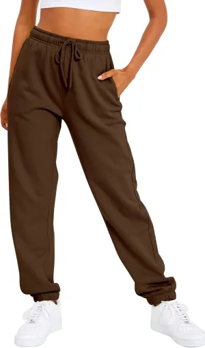 AUTOMET Women's Casual Baggy Fleece Sweatpants