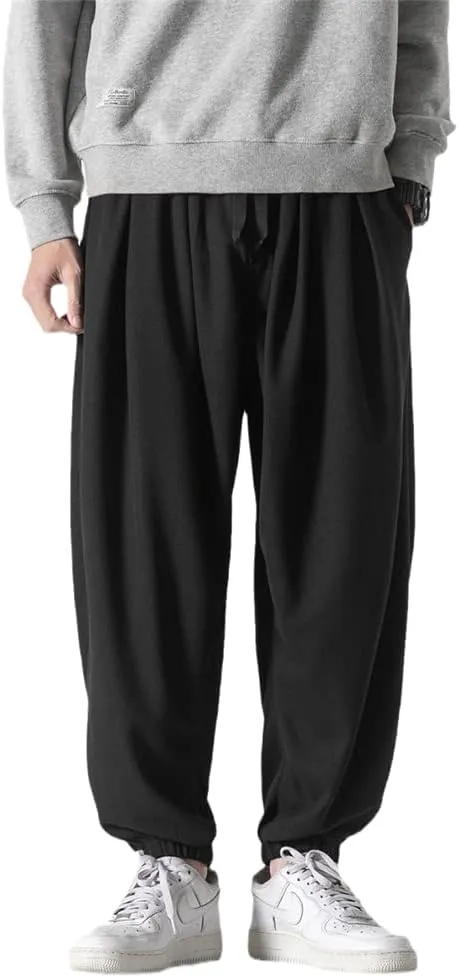 Autumn Men Waffle Harem Pants Drawstring Chinese Style Trousers Male Streetwear Hip Hop Oversized s1 XL