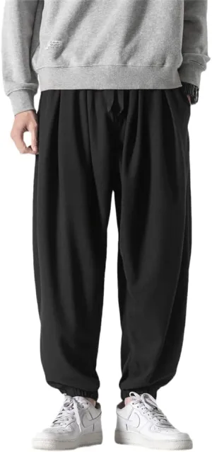 Autumn Men Waffle Harem Pants Drawstring Chinese Style Trousers Male Streetwear Hip Hop Oversized s1 XL