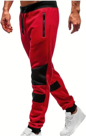 Aymnlox Mens Casual Joggers Pants Slim Fit Trendy Hiking Sweatpants Stretch Waist Drawstring Solid Fall Outdoor Trousers