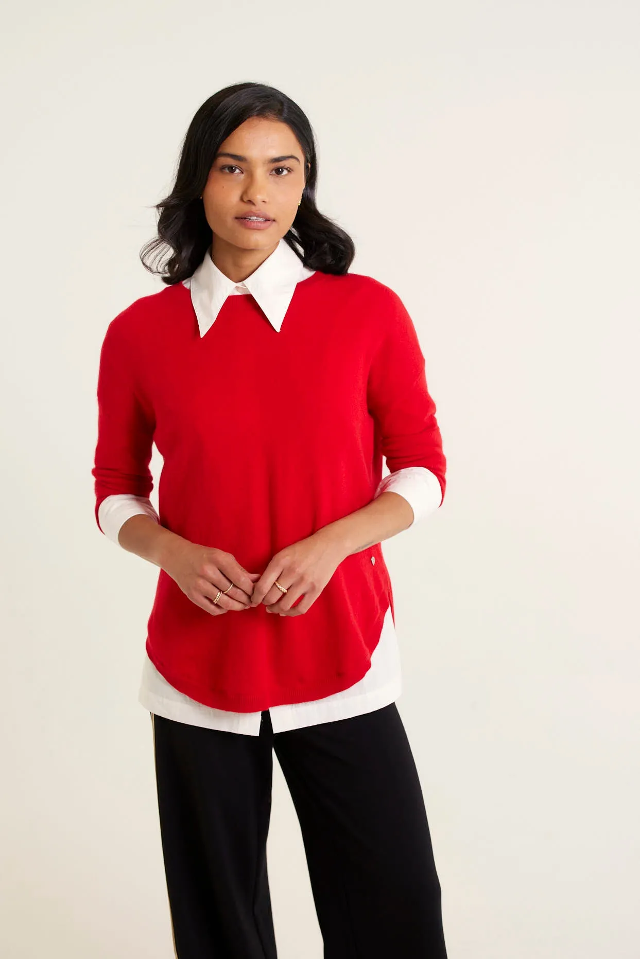 Baby Belle Cashmere Sweater In China Red
