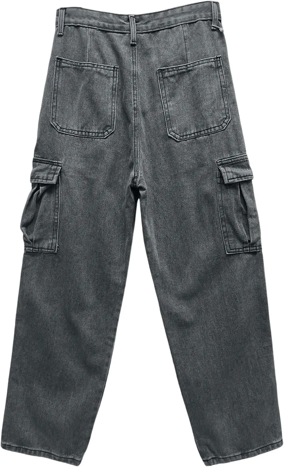 Baggy Cargo Jeans for Men Y2K Vintage Straight Wide Leg Aesthetic Clothes 90s Hip Hop Streetwear Trousers