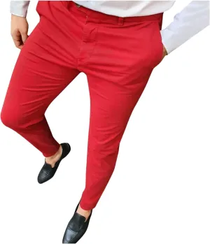 BIFUTON Dress Pants for Men, Mens Pants Slim Fit Solid Color Skinny Trousers Classic Dress Business Wedding Party Dress Pants