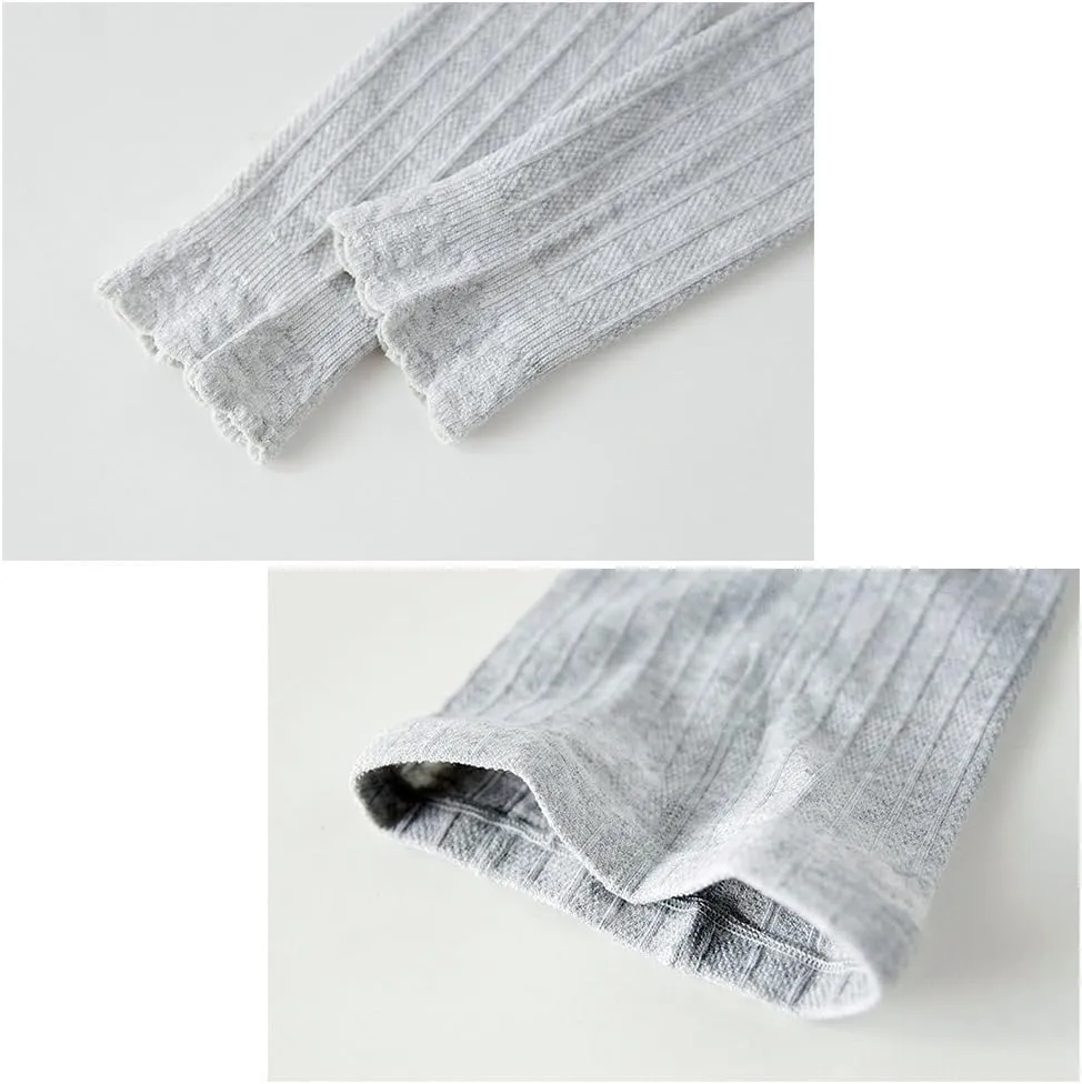BOOPH 4 Pack Girls Legging Tight Flared Lace Footless Knitted Stocking Pant 1-8T