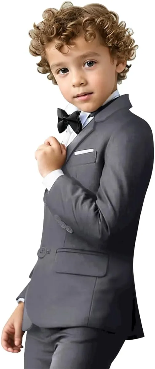 Boys Suit Set Formal Dress Shirt with Bowtie Vest Pants Toddler Boy Tuxedo Suits