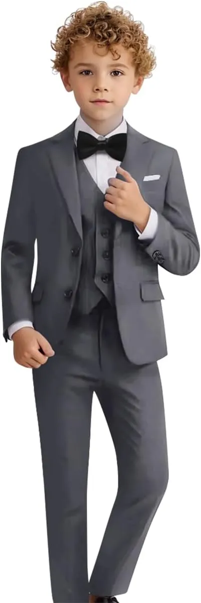 Boys Suit Set Formal Dress Shirt with Bowtie Vest Pants Toddler Boy Tuxedo Suits