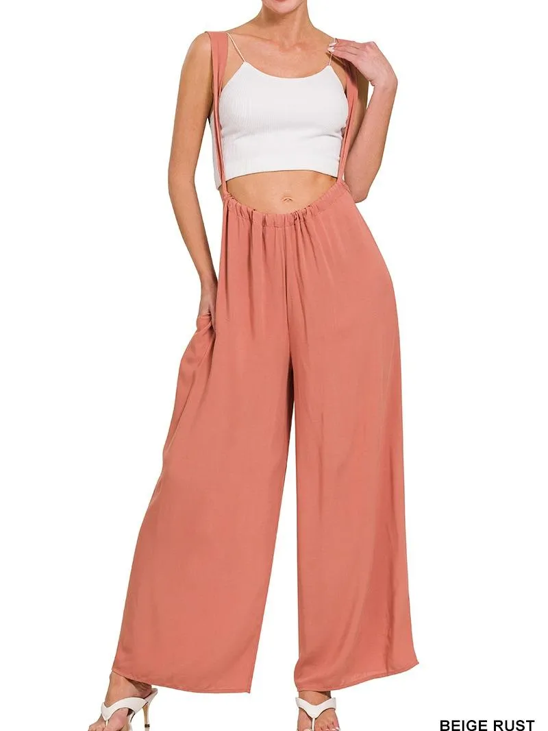 Bringing in the Season Woven Tie Back Suspender Jumpsuit w/ Pockets!! (6 Options)