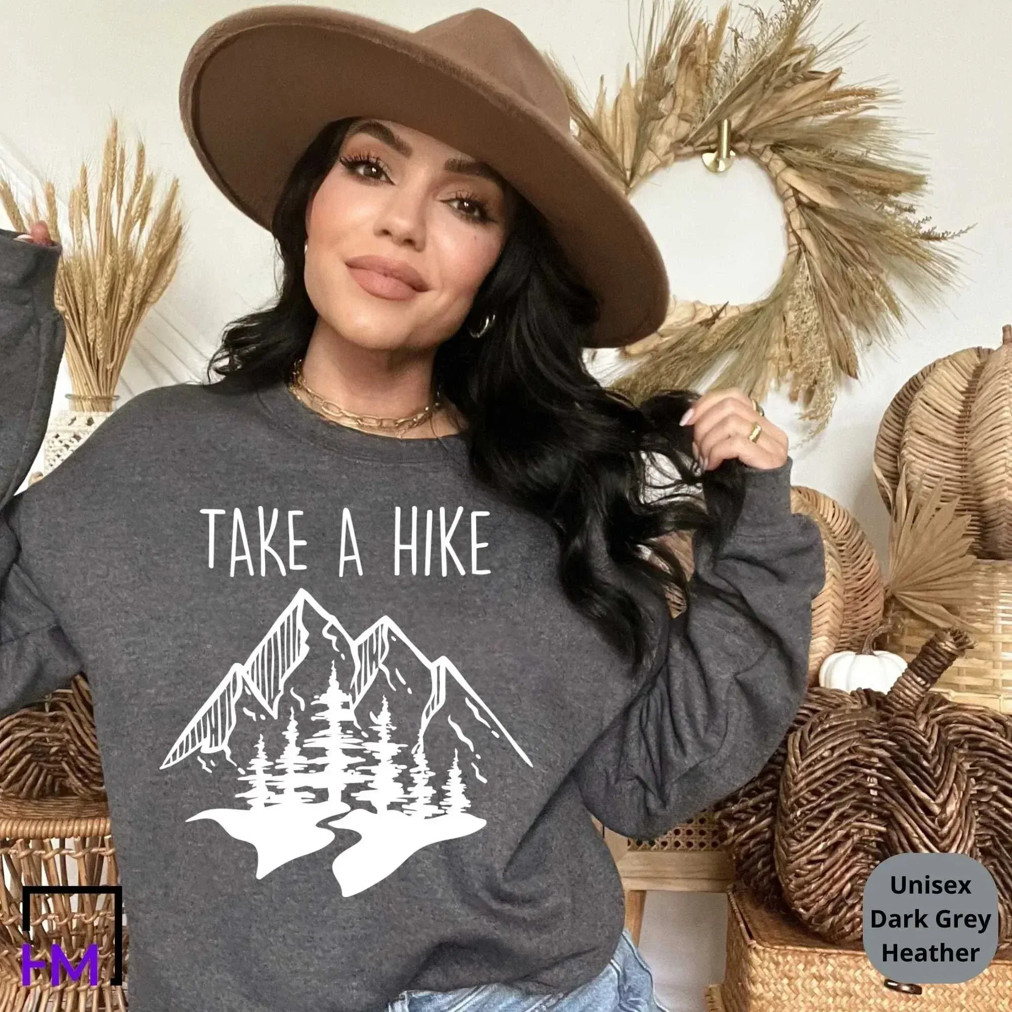 Camping Shirt, Happy Camper, Take a Hike Adventure Time, Camper Gifts for Women, Nature Lover Sweatshirt, Camping Presents, Hiking Tee