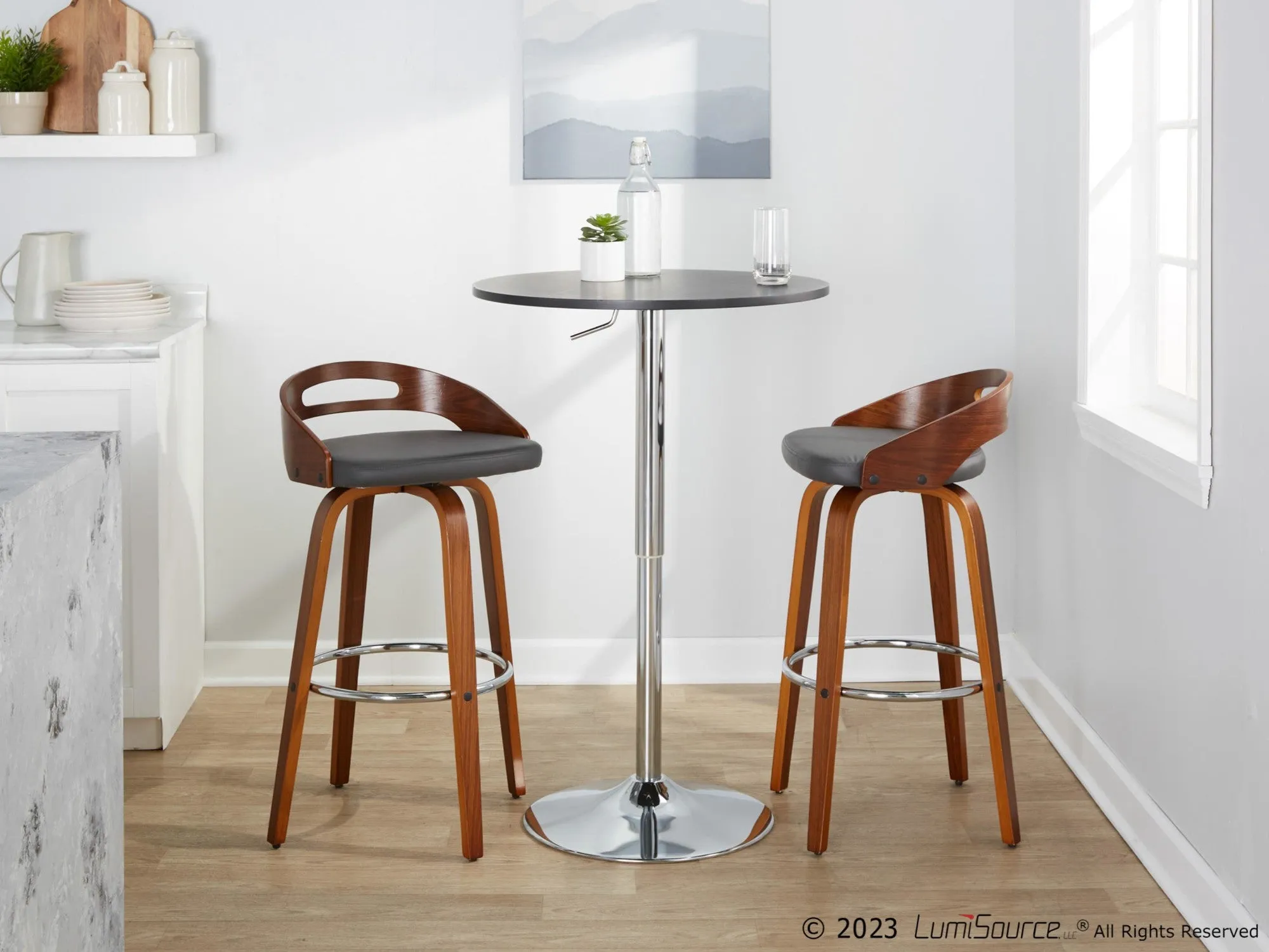 Cassis 30" Fixed-Height Barstool - Set of 2 By LumiSource - B30-CASSISPU-GRTZR2 WLCR2
