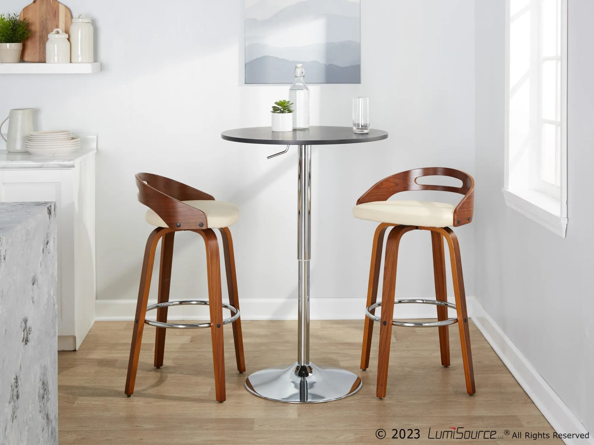 Cassis 30" Fixed-Height Barstool - Set of 2 By LumiSource - B30-CASSISPU-GRTZR2 WLCR2