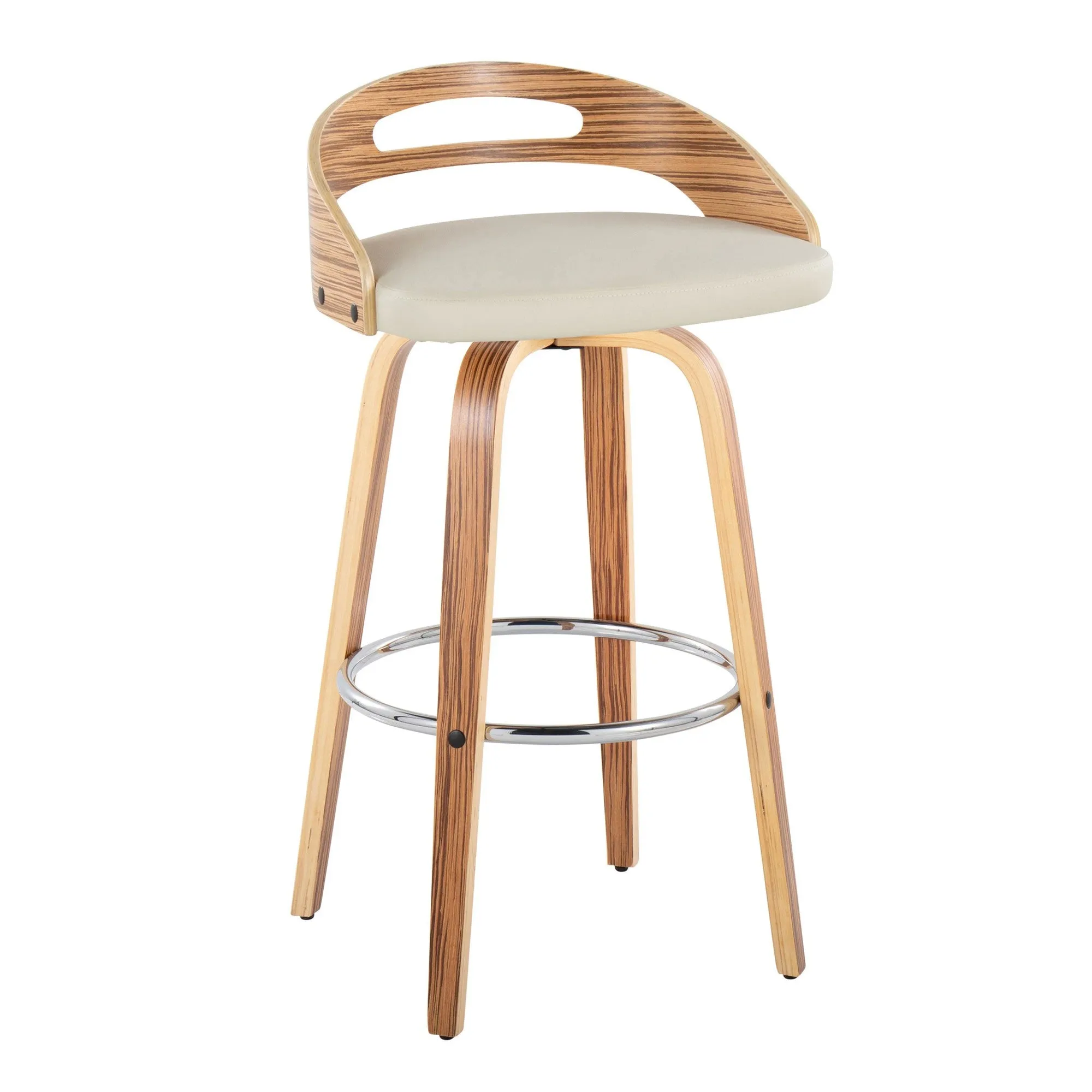 Cassis 30" Fixed-Height Barstool - Set of 2 By LumiSource - B30-CASSISPU-GRTZR2 WLCR2