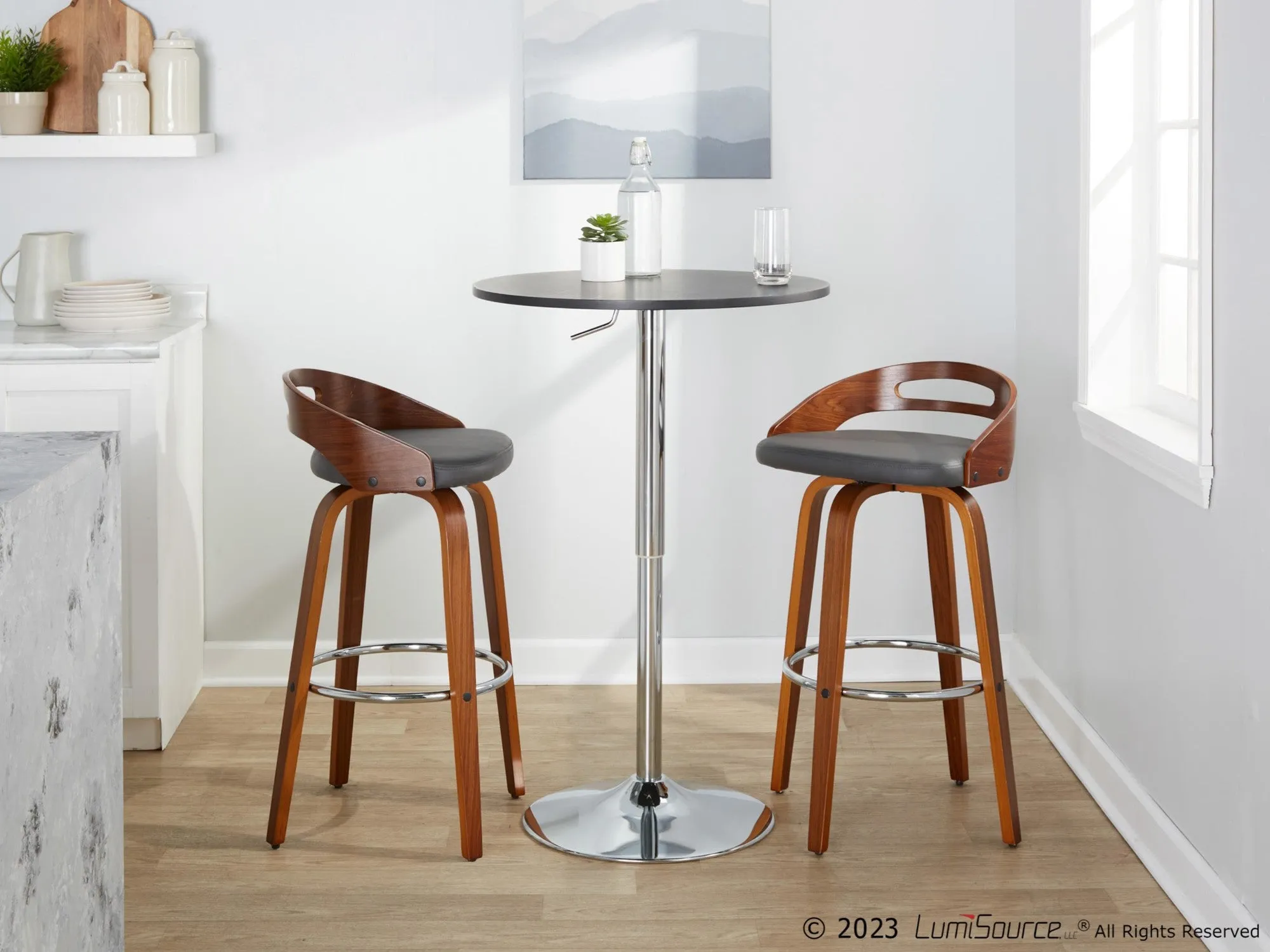Cassis 30" Fixed-Height Barstool - Set of 2 By LumiSource - B30-CASSISPU-GRTZR2 WLCR2