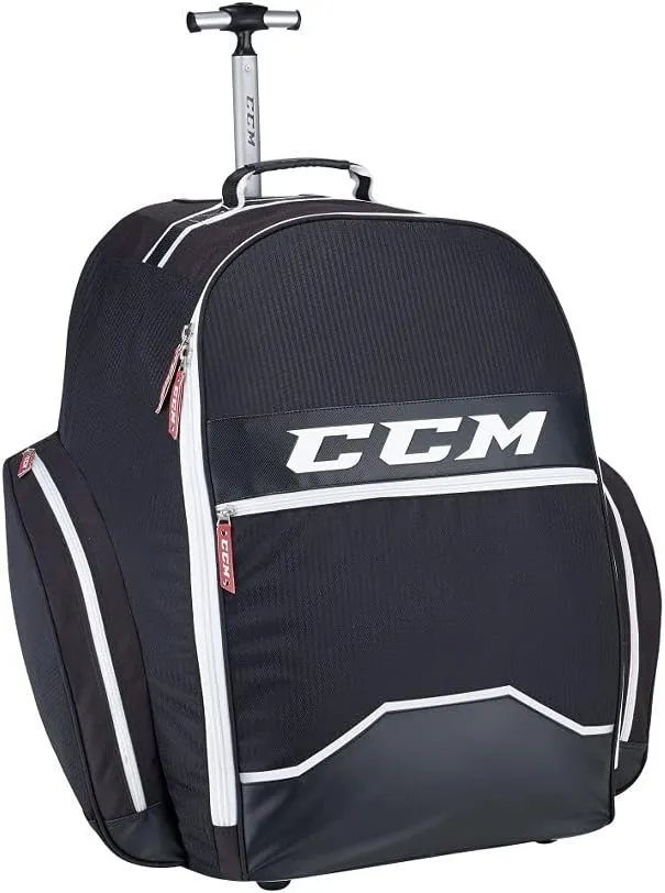 CCM Hockey 390 Wheeled BackPack Bag, Black 18" L x 26" H x 17" W