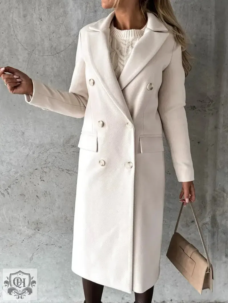 Chic and Classic Double Breasted Long Coat