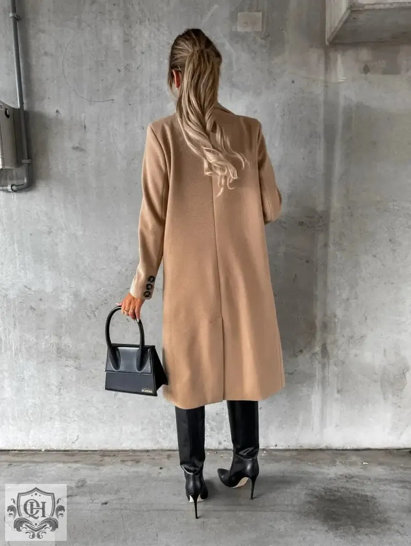 Chic and Classic Double Breasted Long Coat