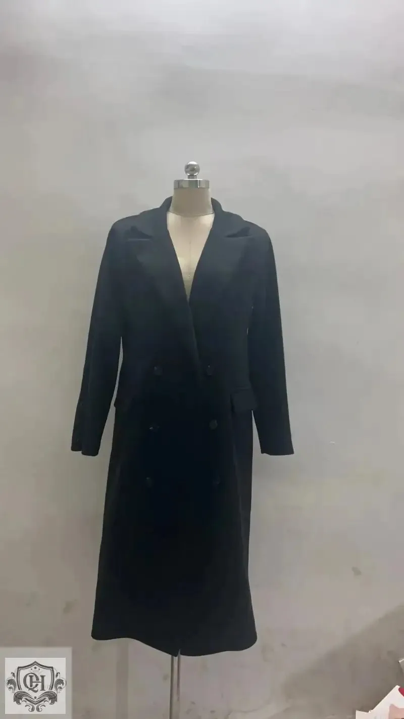 Chic and Classic Double Breasted Long Coat