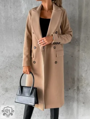 Chic and Classic Double Breasted Long Coat