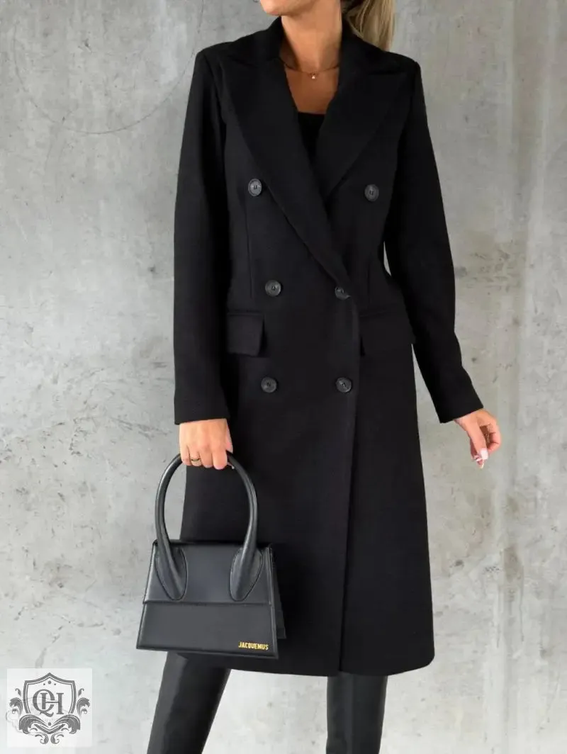 Chic and Classic Double Breasted Long Coat
