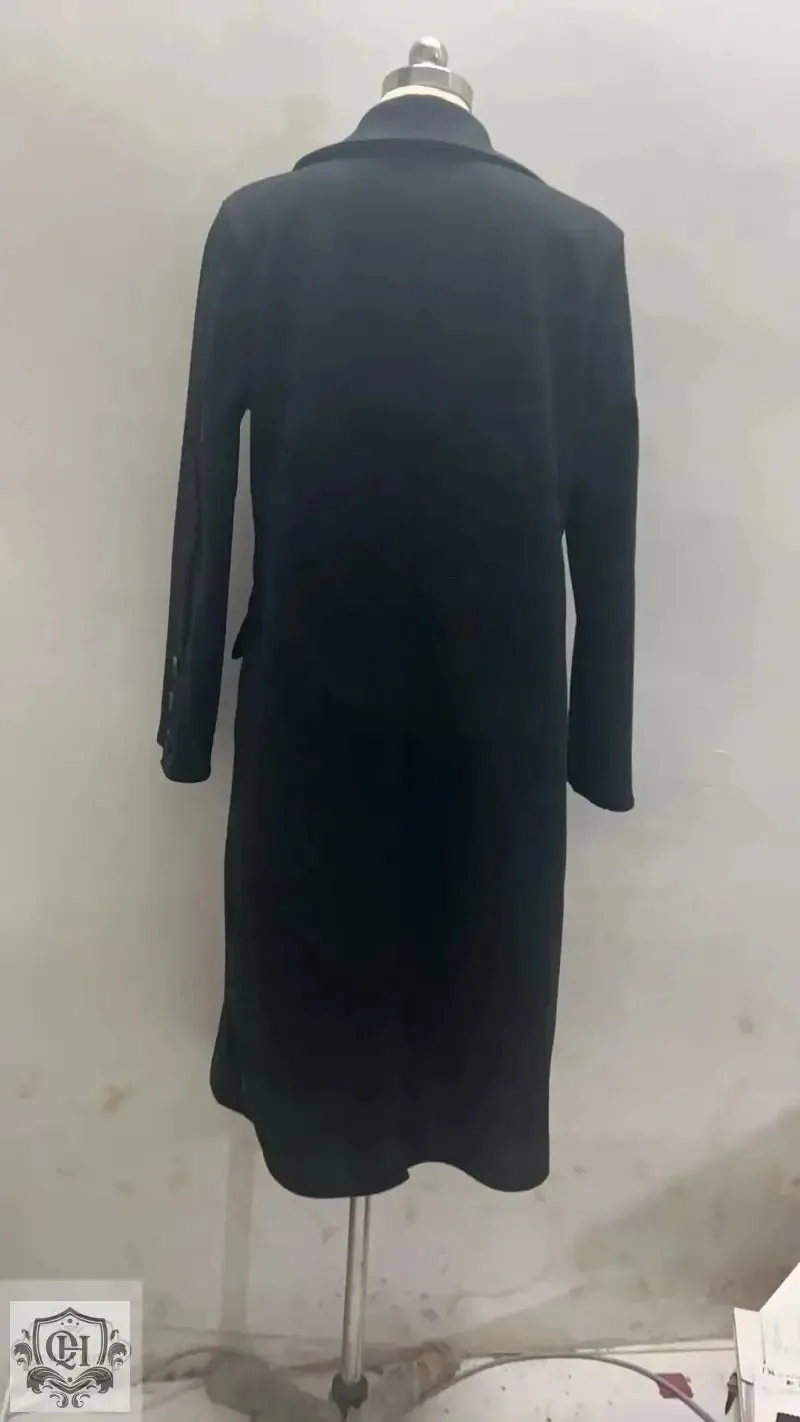 Chic and Classic Double Breasted Long Coat