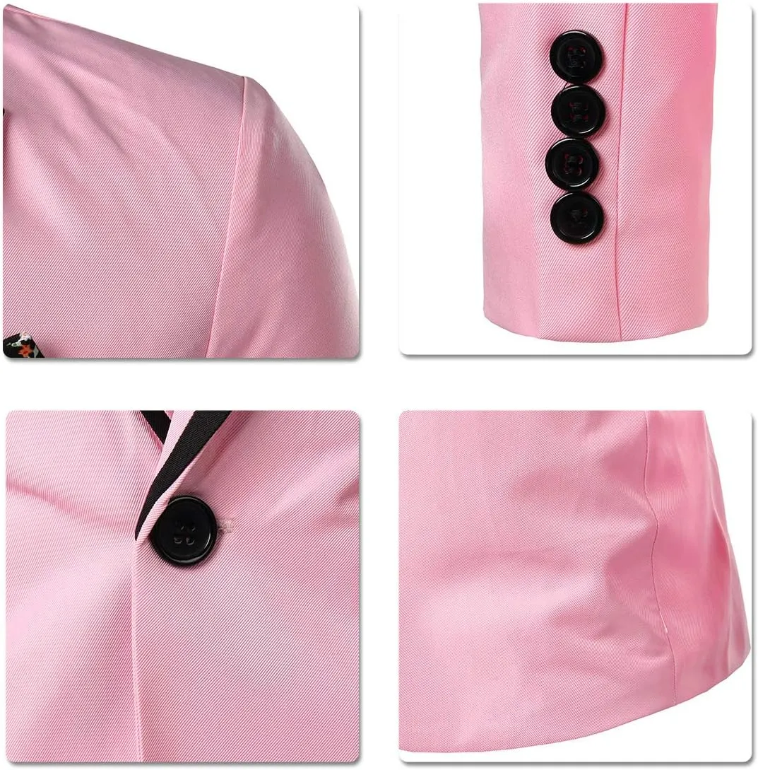 Cloudstyle Mens Casual Slim Fit Suit Jacket 1 Button Daily Blazer Business Sport Coat Tops