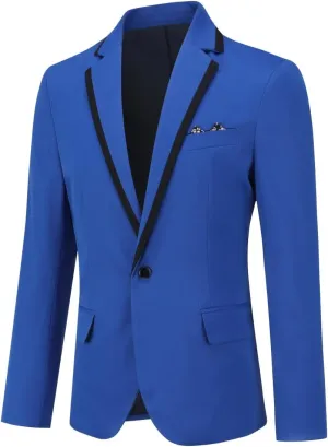 Cloudstyle Mens Casual Slim Fit Suit Jacket 1 Button Daily Blazer Business Sport Coat Tops
