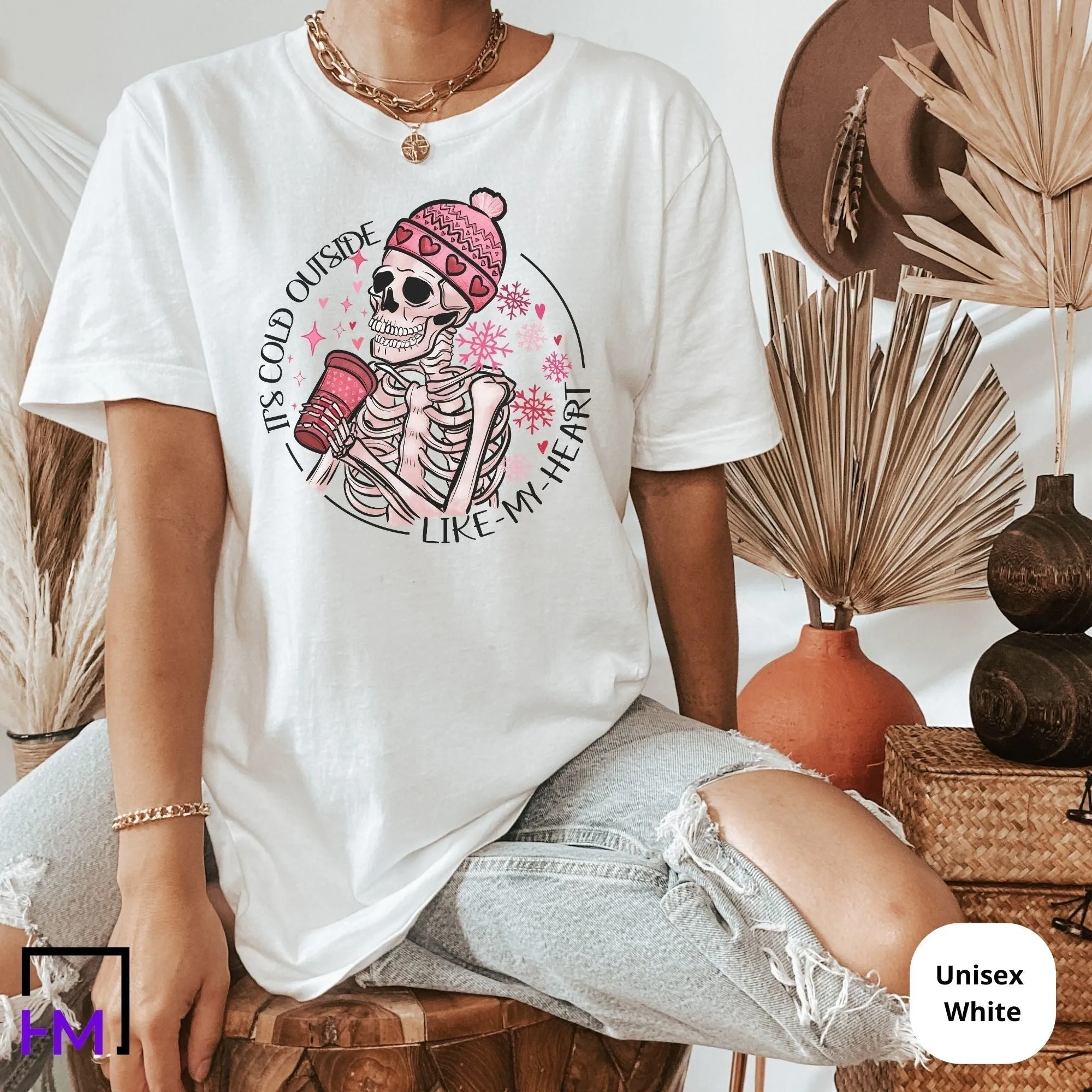 Coffee Is My Valentine Shirt,Howdy Skeleton Drinks Coffee Shirt, Valentines Day Womens Crewneck, Valentines Day Gift, Skeleton Valentine;s Sweater