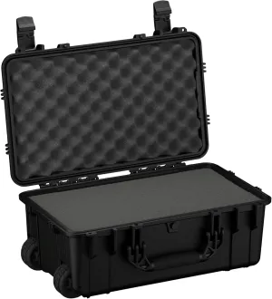 Condition 1 22" Large Rolling Lockable Hard Storage Case with Foam, Model 300, Waterproof Protective Box for Camera, Tactical, Scientific Gear, Made in USA, 21.84"x13.82"x9" Black