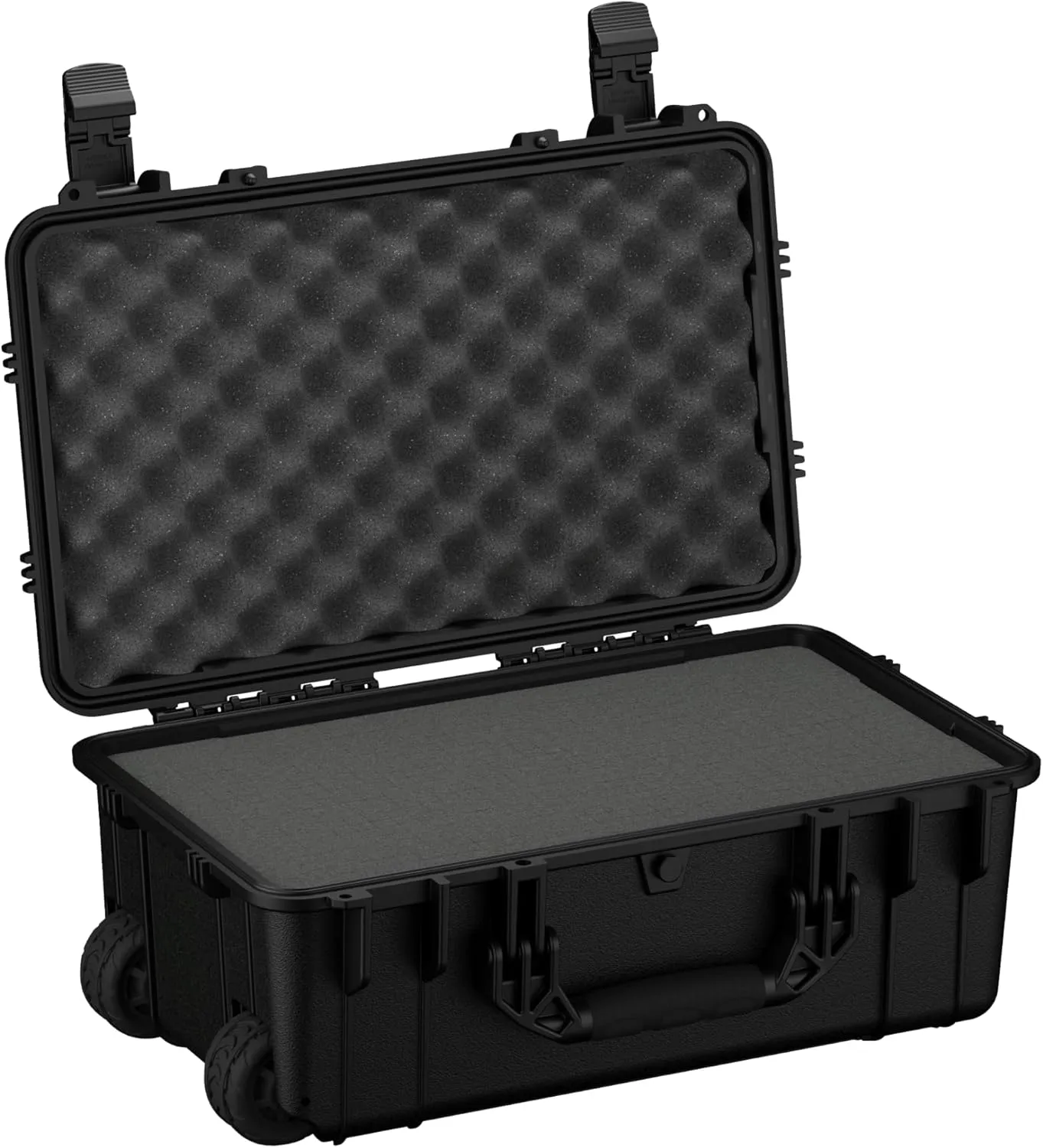 Condition 1 22" Large Rolling Lockable Hard Storage Case with Foam, Model 300, Waterproof Protective Box for Camera, Tactical, Scientific Gear, Made in USA, 21.84"x13.82"x9" Black