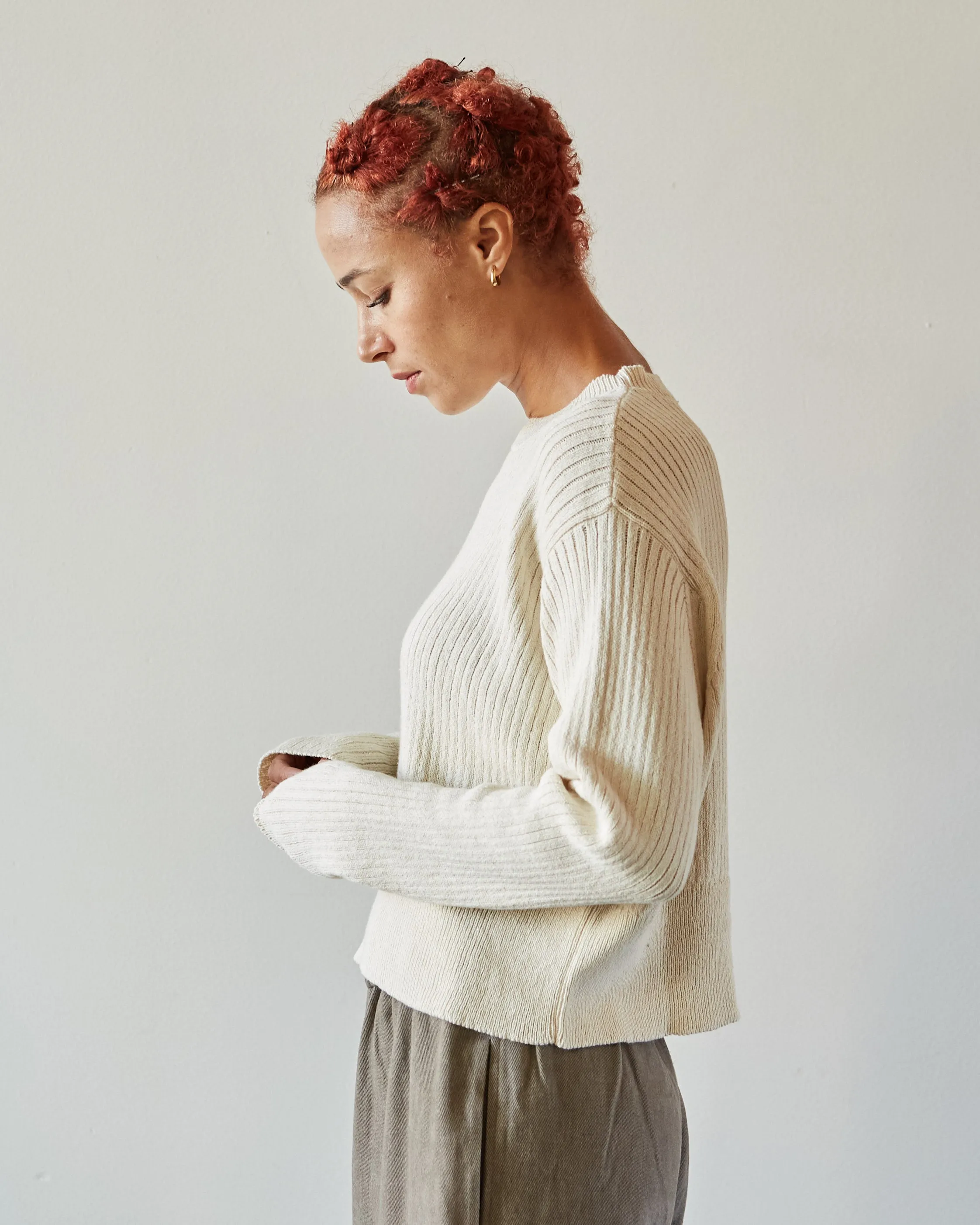 Cordera Cropped Sweater, Natural