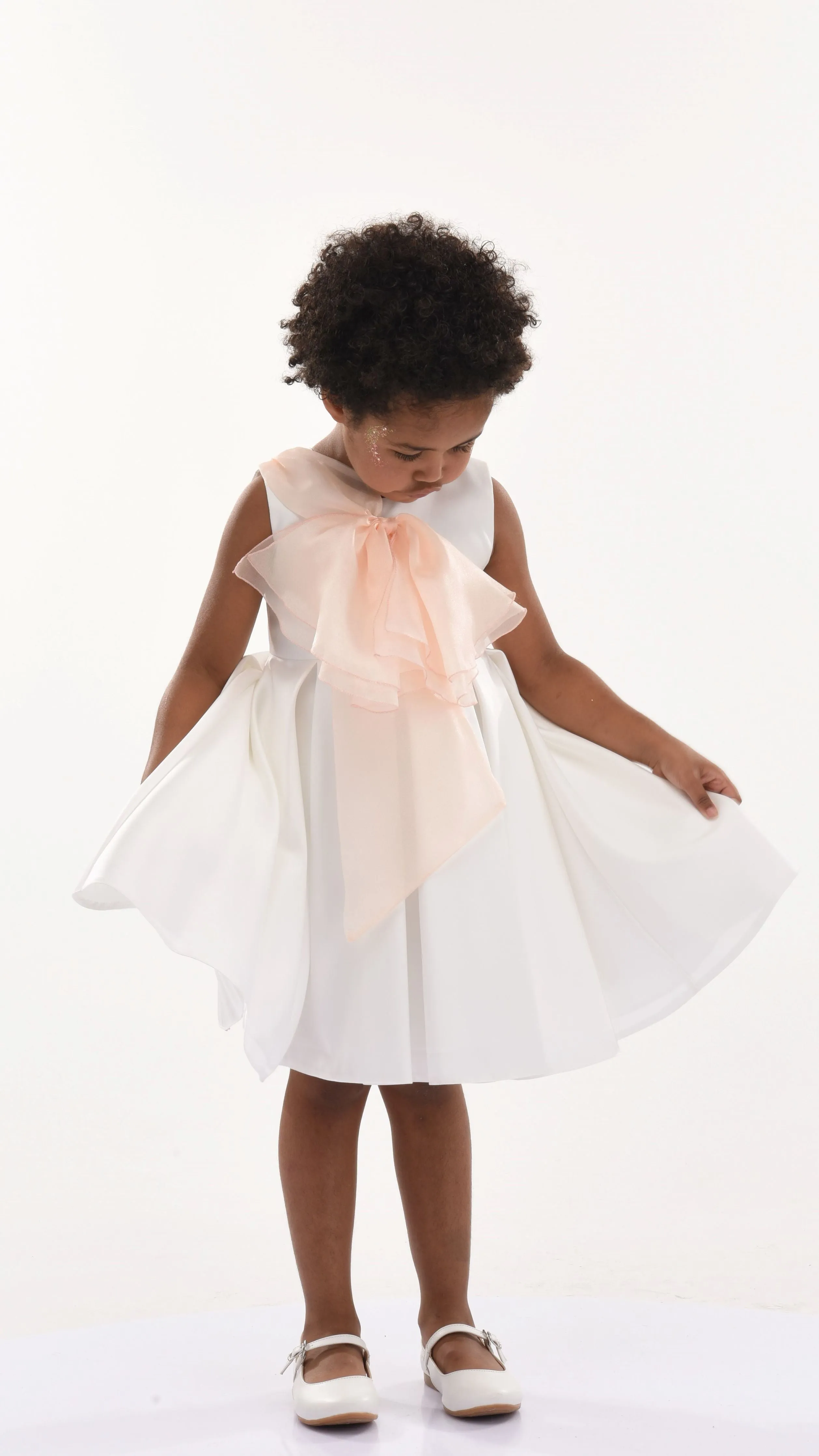 Cream Shasta Tulle Bow Dress