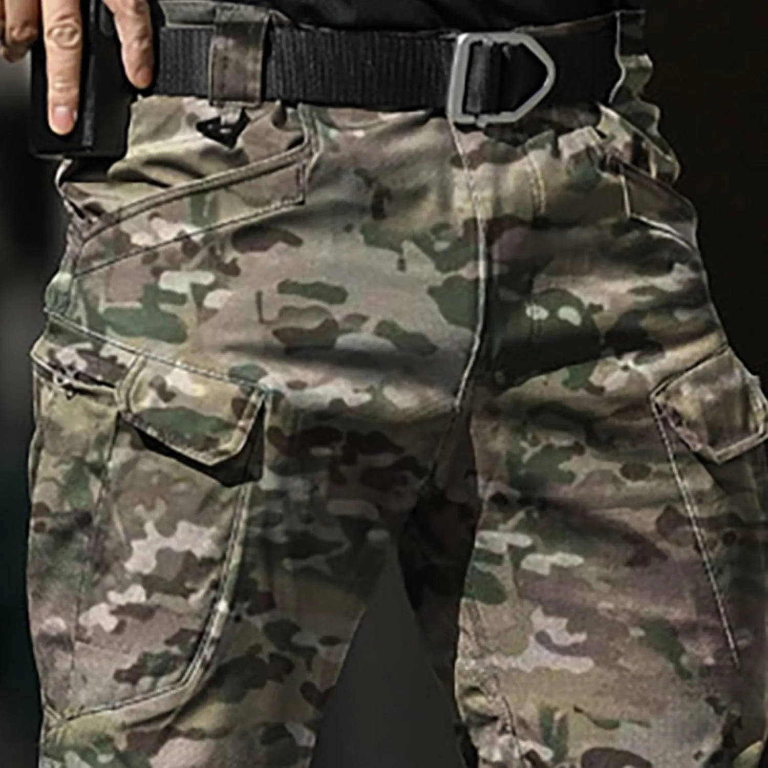 CRNTCEM Mens Camo Cargo Pants Straight Leg Army Combat Military Trousers Cotton Tactical Work Hunting Camouflage Pants