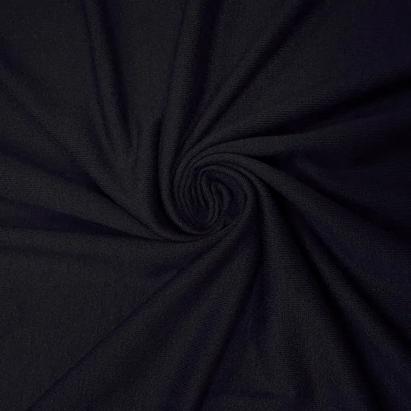 Dark Blue Solid Rayon Spandex Jersey Knit Fabric