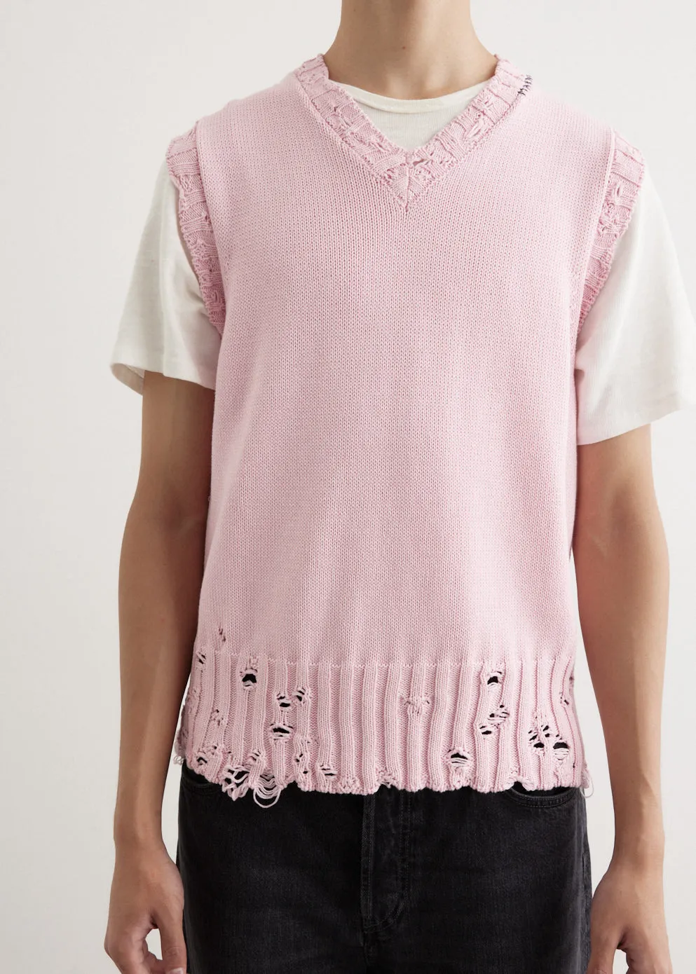 Destroyed Knit Vest