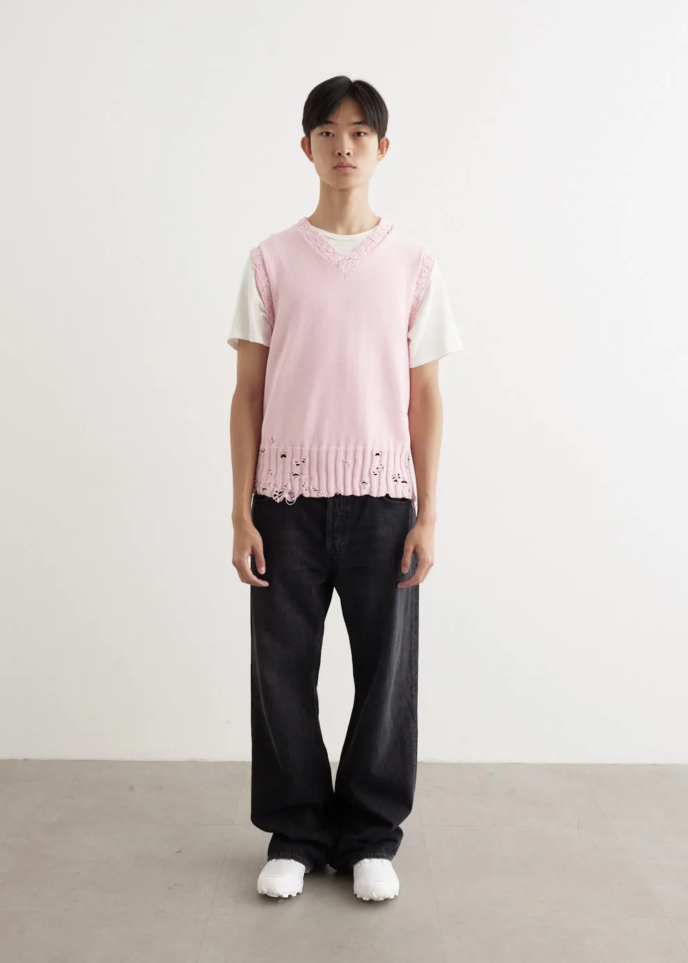 Destroyed Knit Vest