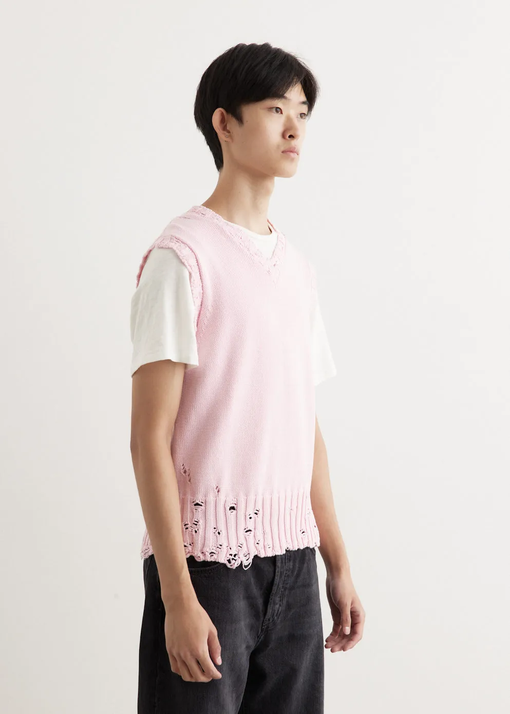 Destroyed Knit Vest