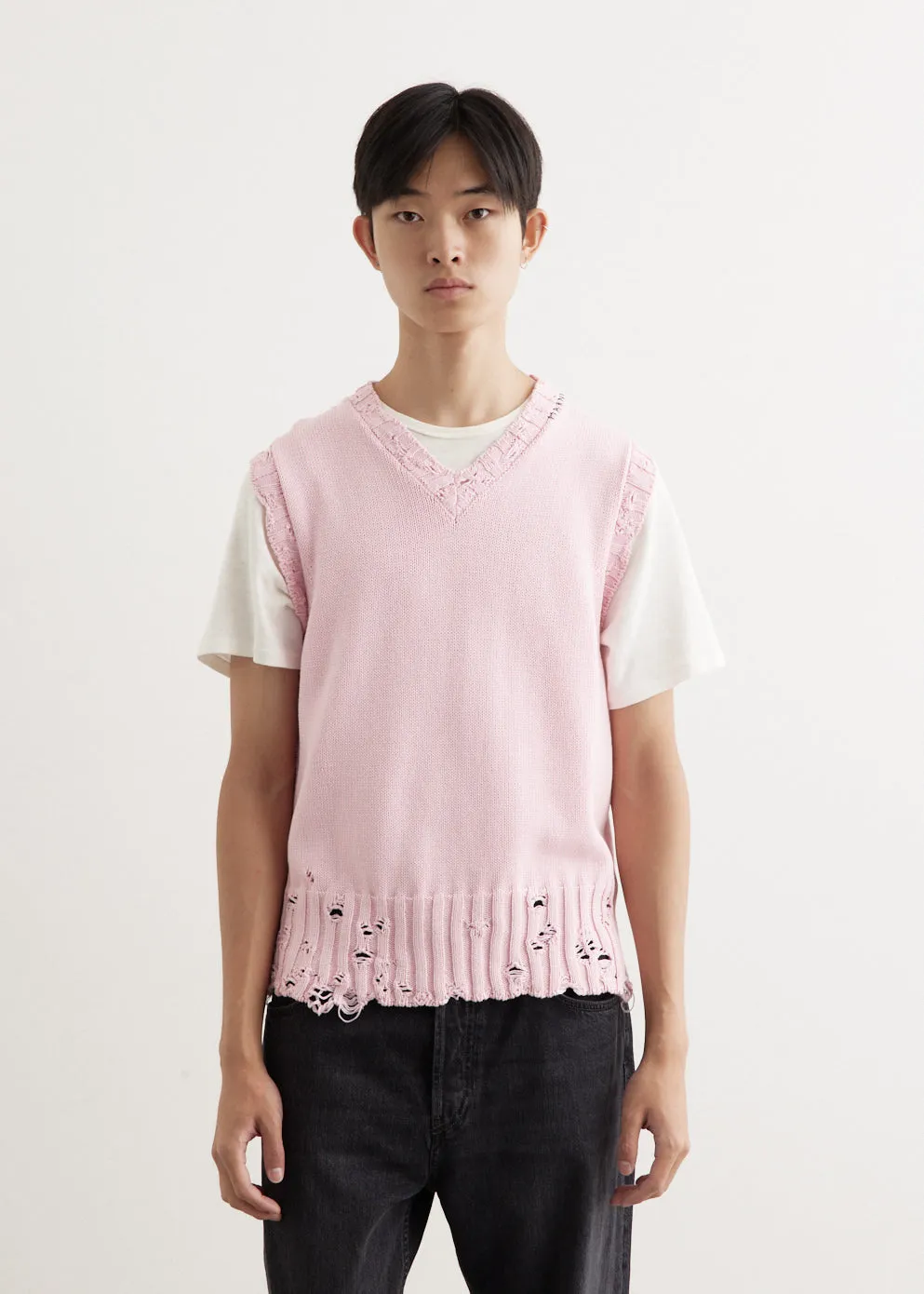 Destroyed Knit Vest