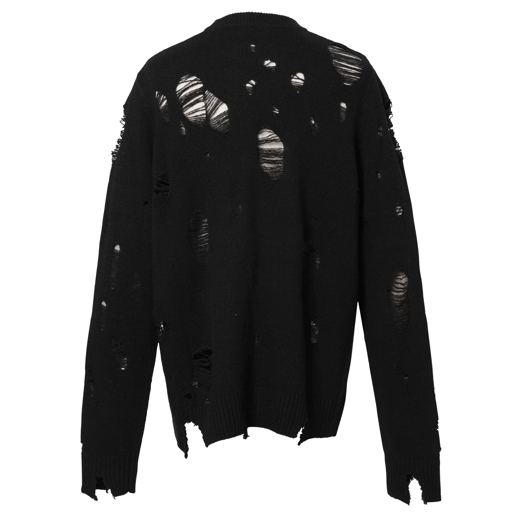 DISTRESSED LOGO JUMPER / BLACK