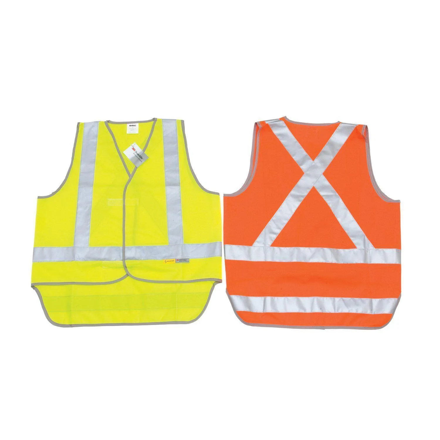 DNC Taped HiVis Safety Vest, With Tail & X-Back - 3802