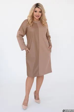 Dress made of Italian knitwear with eco leather