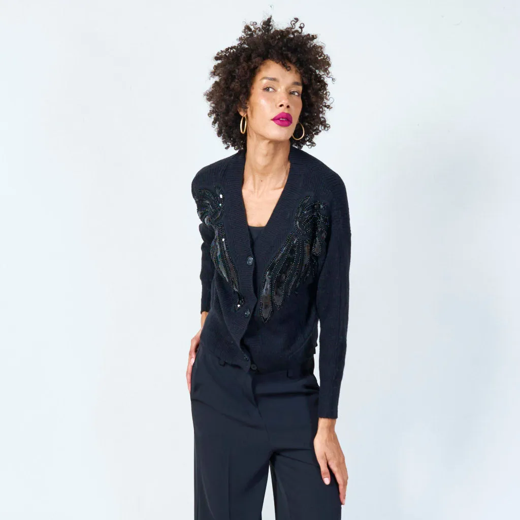 Embellished v-neck cardigan wholesale