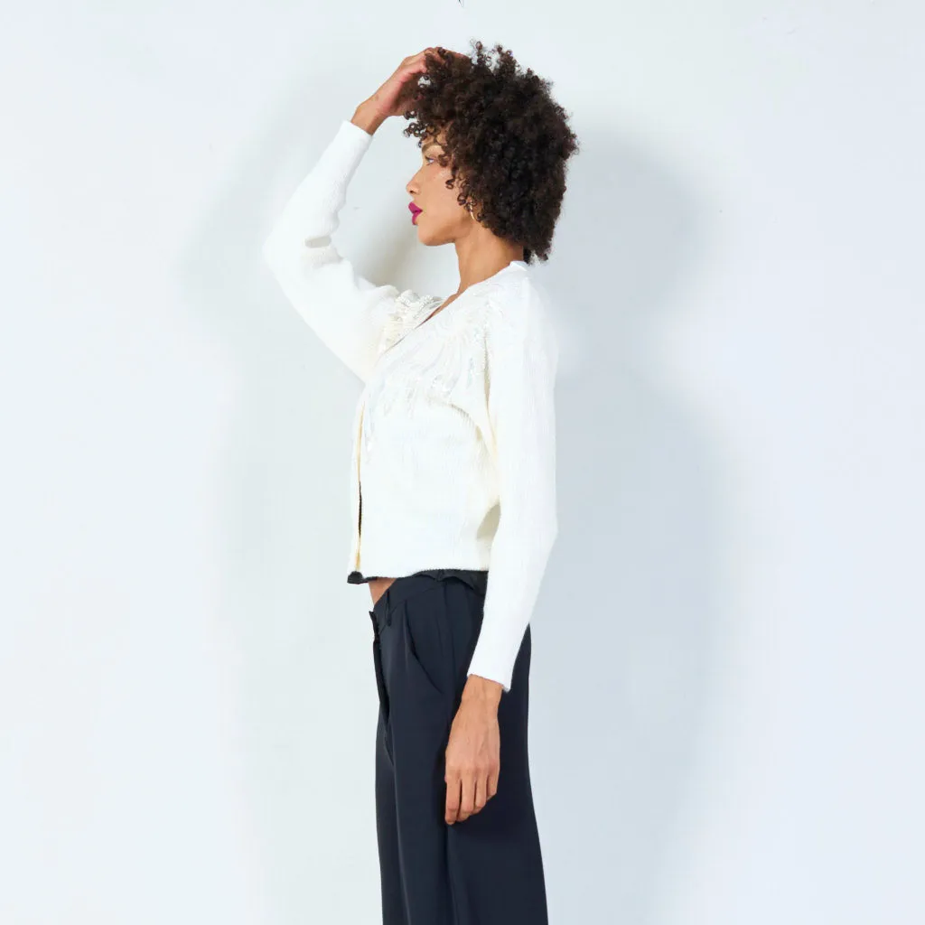 Embellished v-neck cardigan wholesale